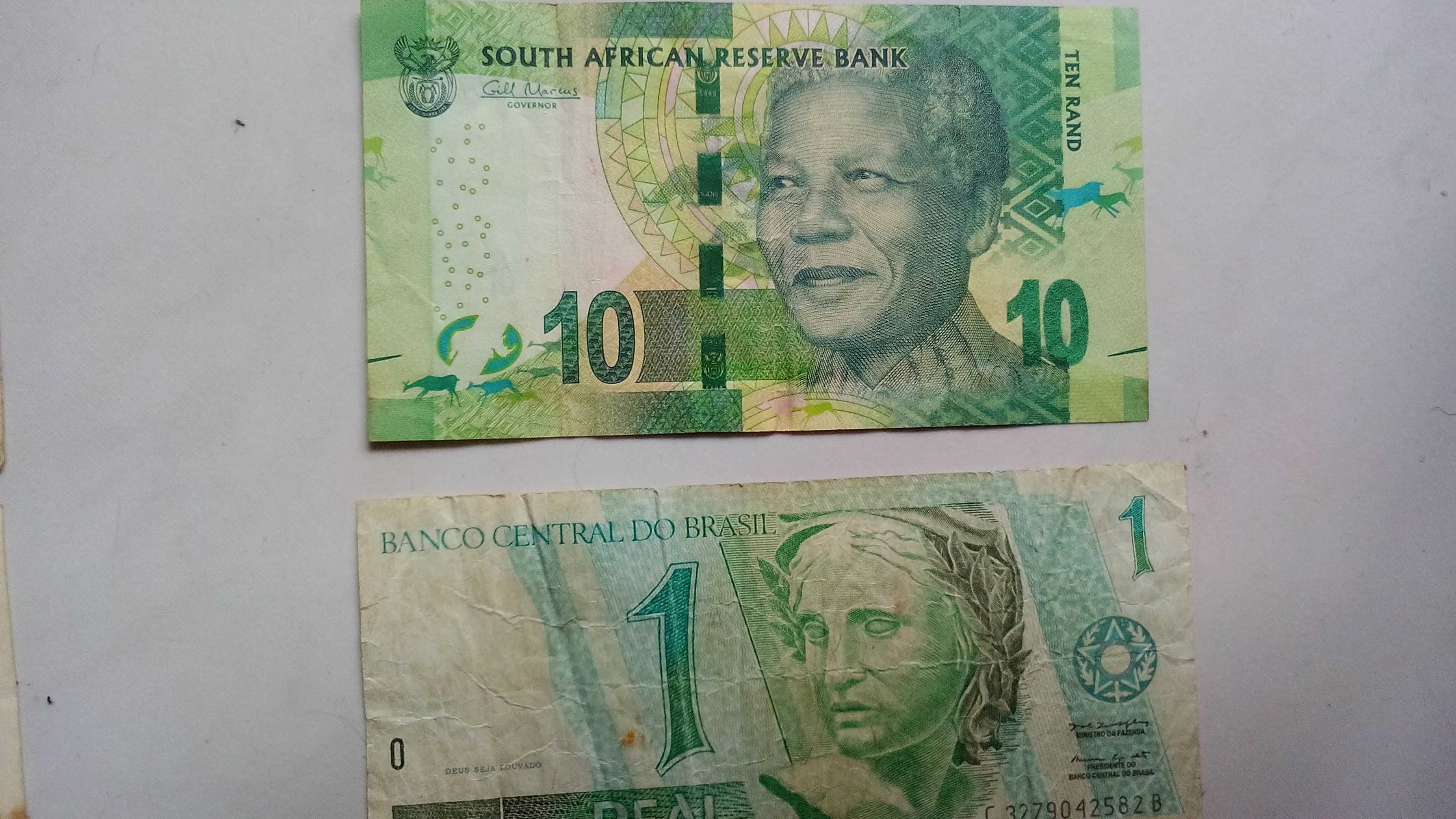 Notas 5 Pesos Argentinos 10 rand Sul Africa Escudos Português