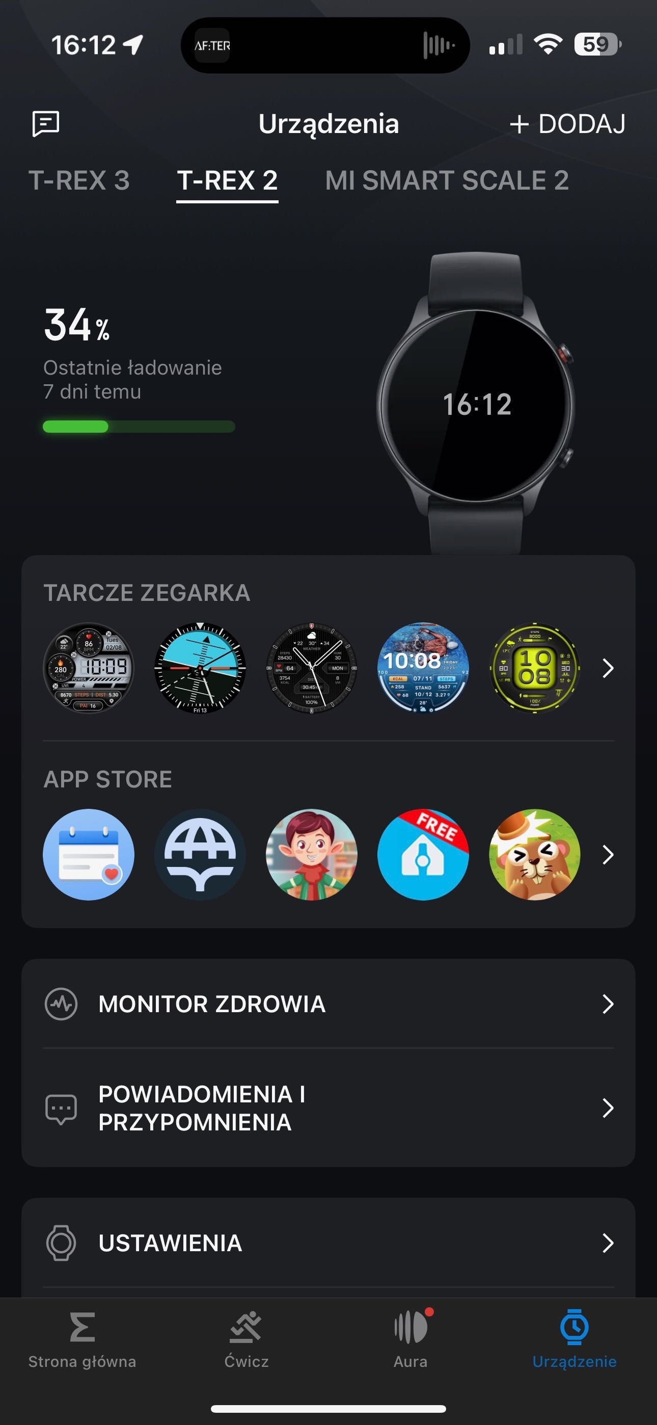 Smartwatch Amazfit T-Rex 2 Ember Black