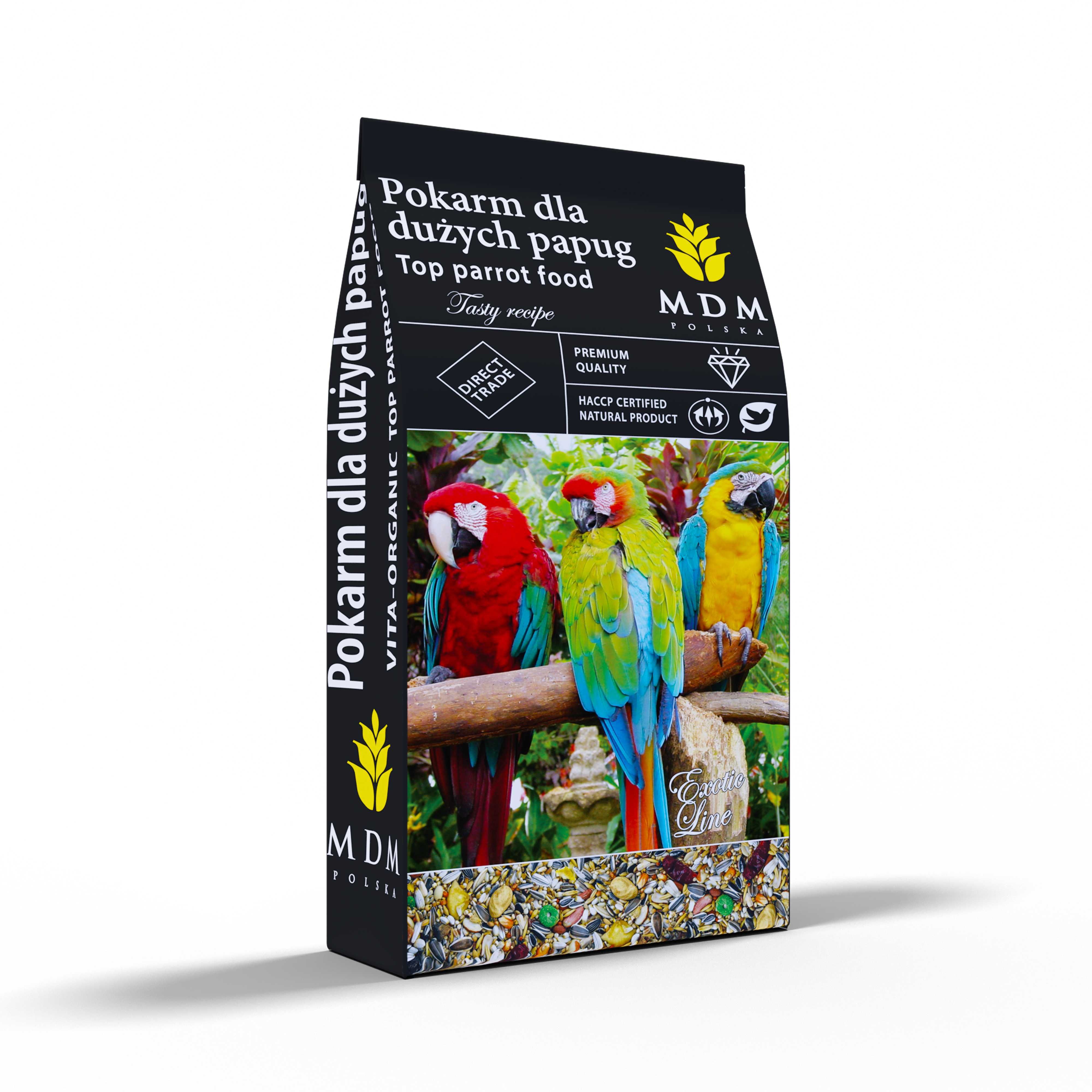 Karma pokarm mieszanka dla papug dużych z owocami i warzywami 10kg