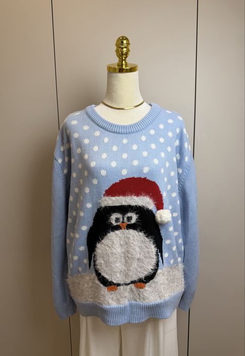 Sweter świąteczny z pingwinkiem święta mikołajki boże narodzenie