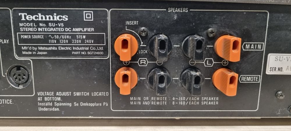 Wzmacniacz TECHNICS SU-V 5. Clasa A.