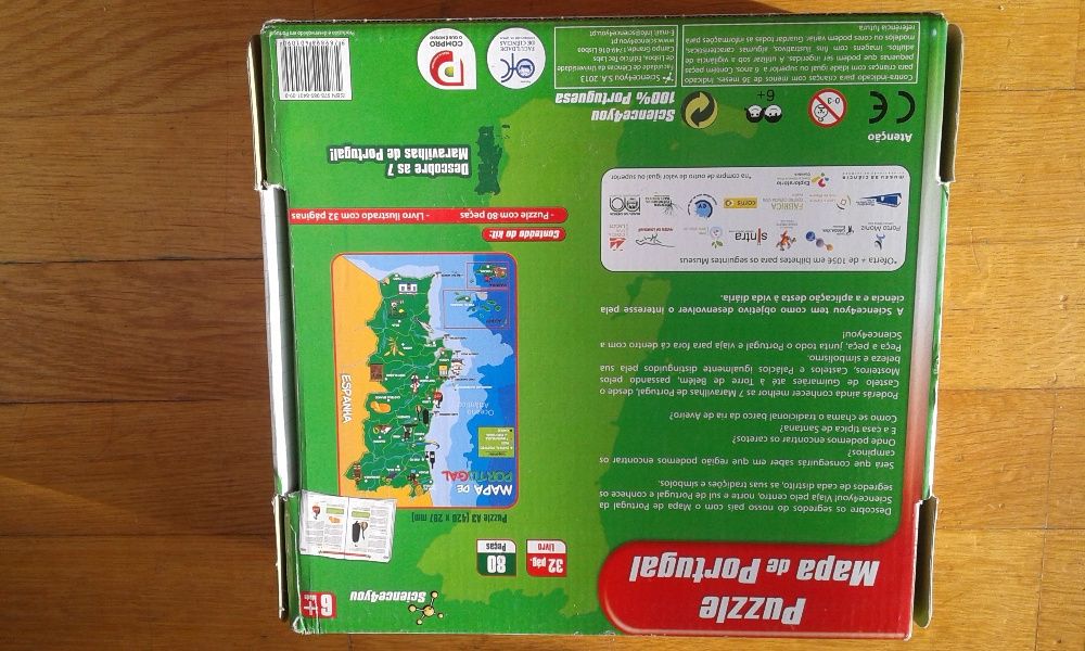 Puzzle + Livro Mapa de Portugal 80 peças