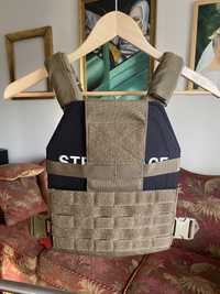 Kamizelka taktyczna Plate Carrier SPANKER Coyote Brown Ultra Light asg