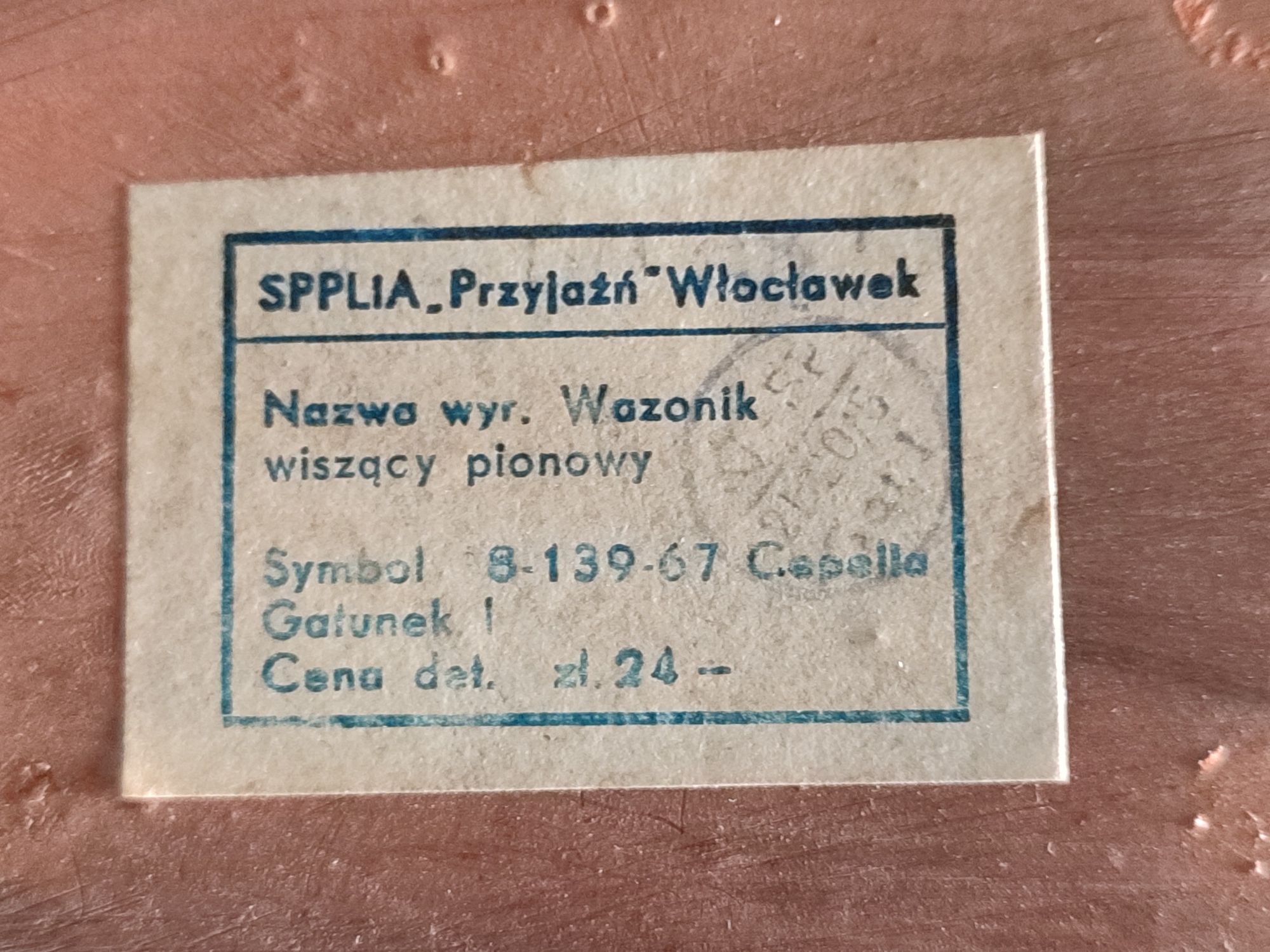 Wazonik ceramiczny na ścianę pionowy "Przyjaźń" Włocławek