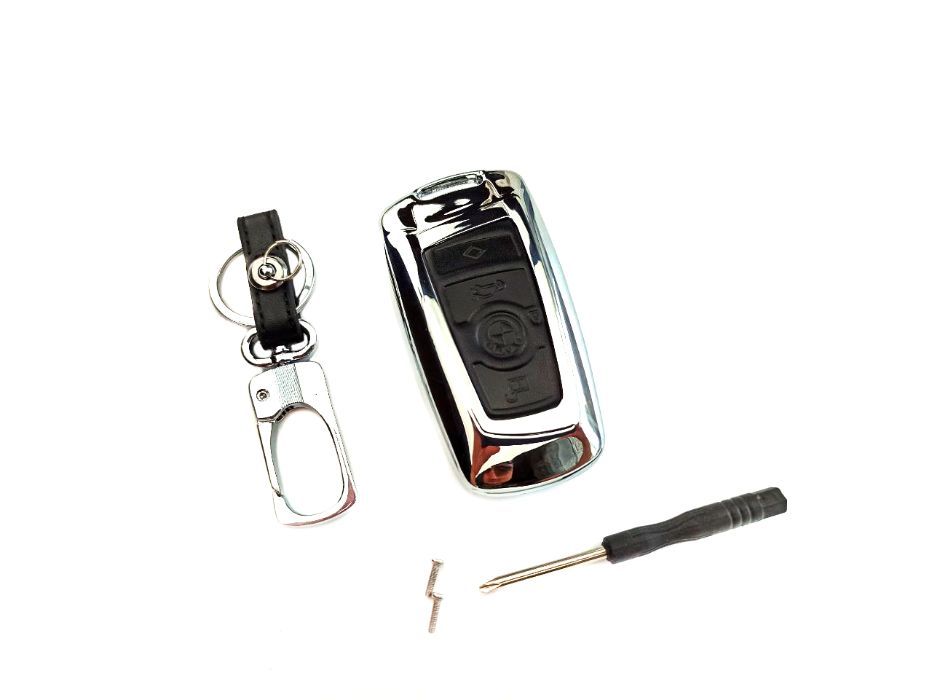 Чехол для смарт ключа хром BMW F01 F07 F10 F20 F25 F30 F32 F34 F36 БМВ