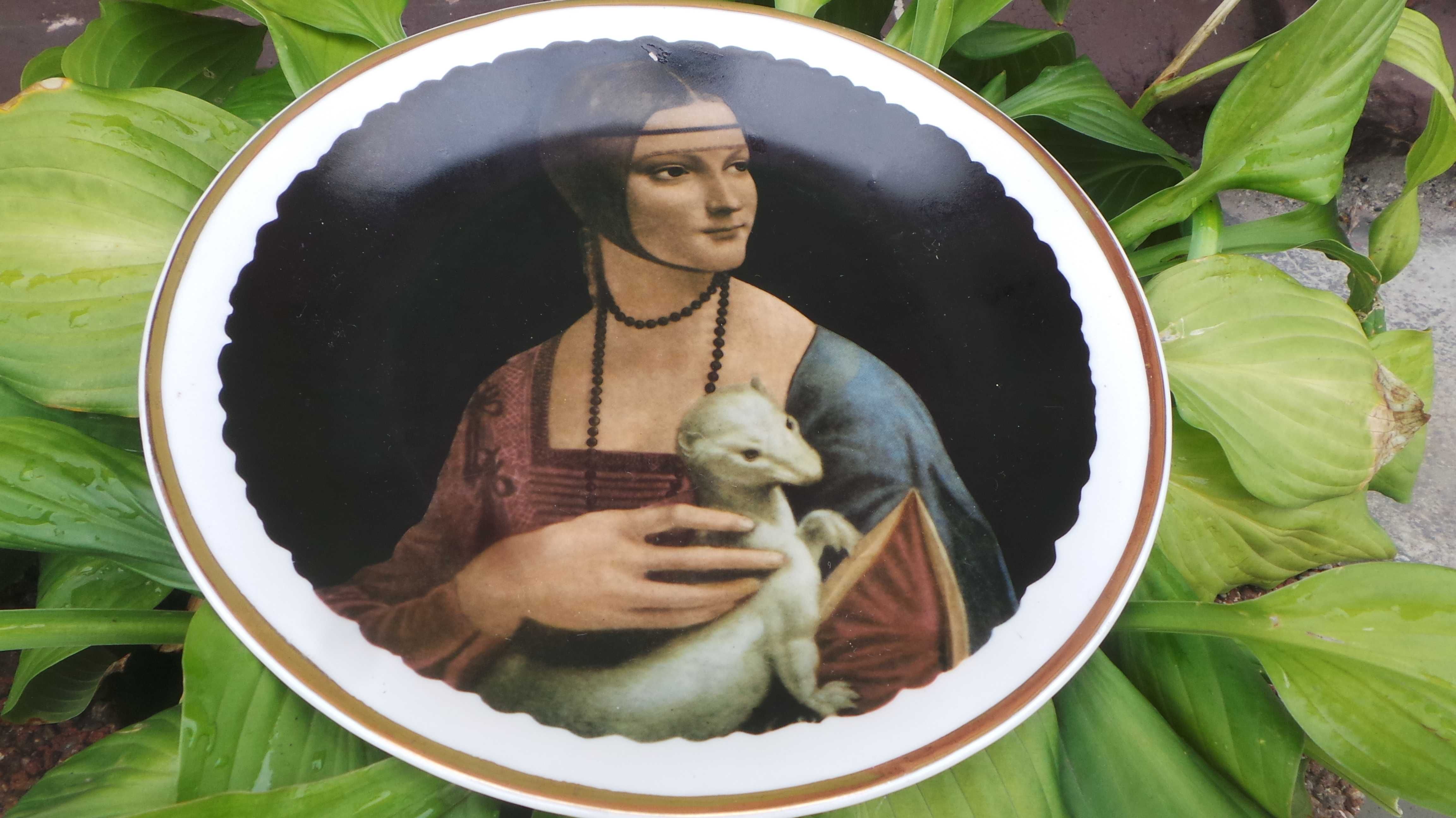 Talerz porcelanowy WAWEL z wizerunkiem Dama z gronostajem da Vinci