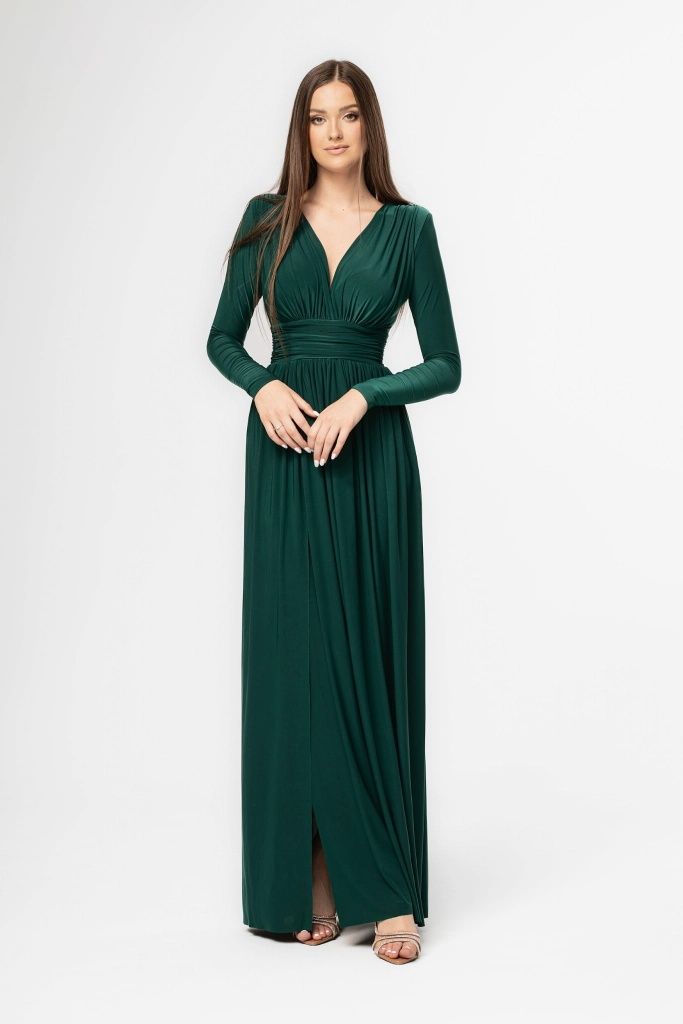 Sukienka długa / maxi elegancka z długim rękawem