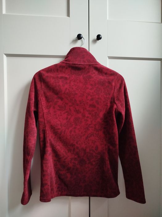 Polar bluza zasuwana polarowa polarkowa ciepła burgundowa kwiaty kwiat