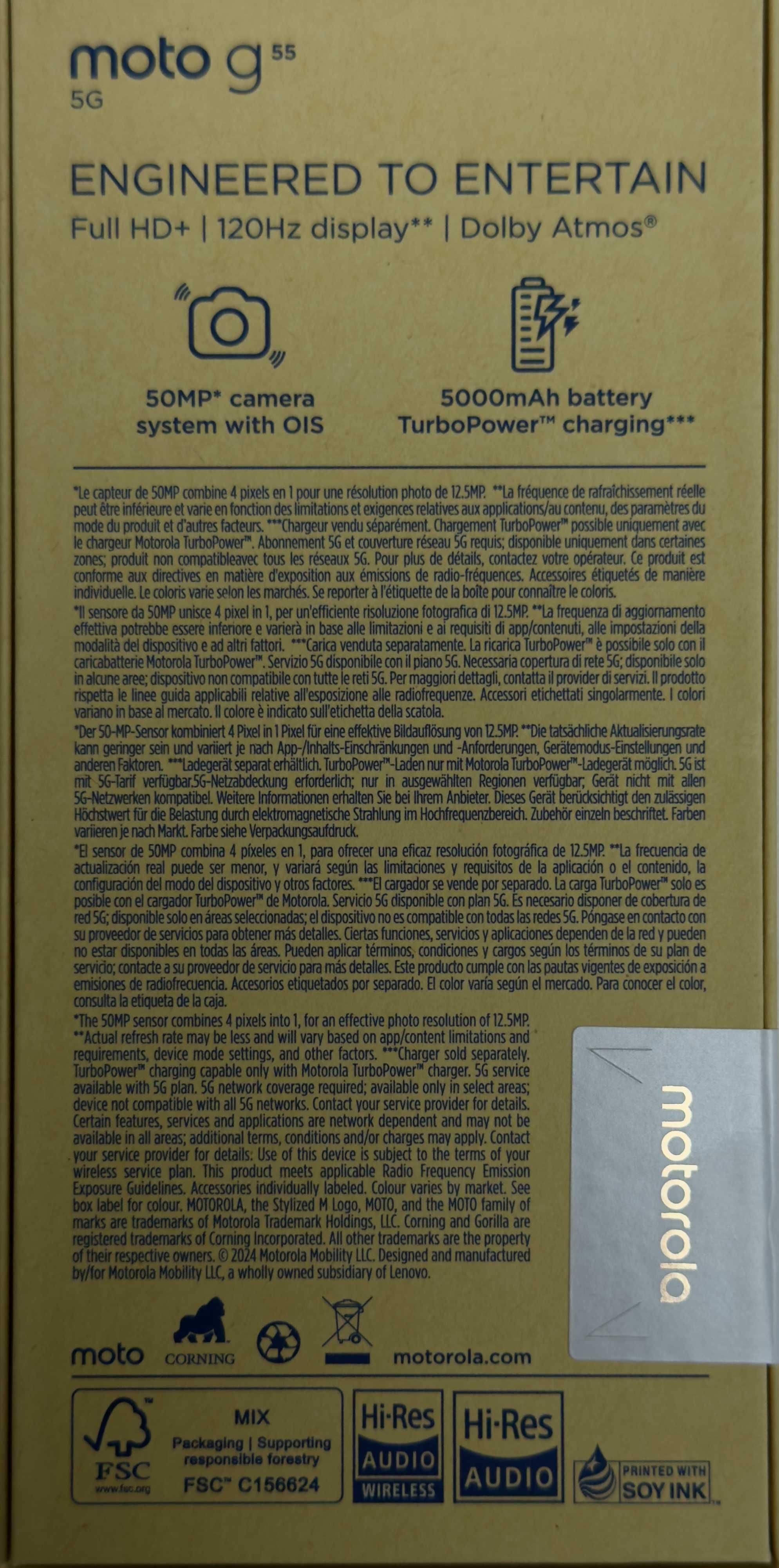Smartfon Motorola Moto G55 5G | 8GB/256GB | 6,5" | Nowy | Zielony