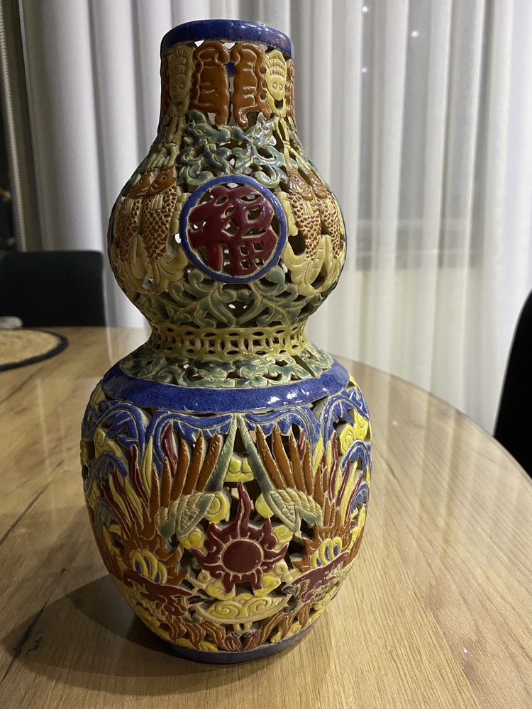 Wazon ażurowy chiński ceramiczny duży 30 cm