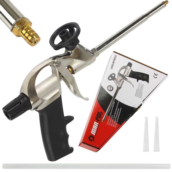Pistolet do piany pianki montażowej metalowy mocny Profesjonalny