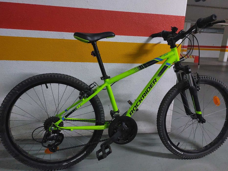 Bicicleta RockRider amarela vivo ST500 criança jovem 24"