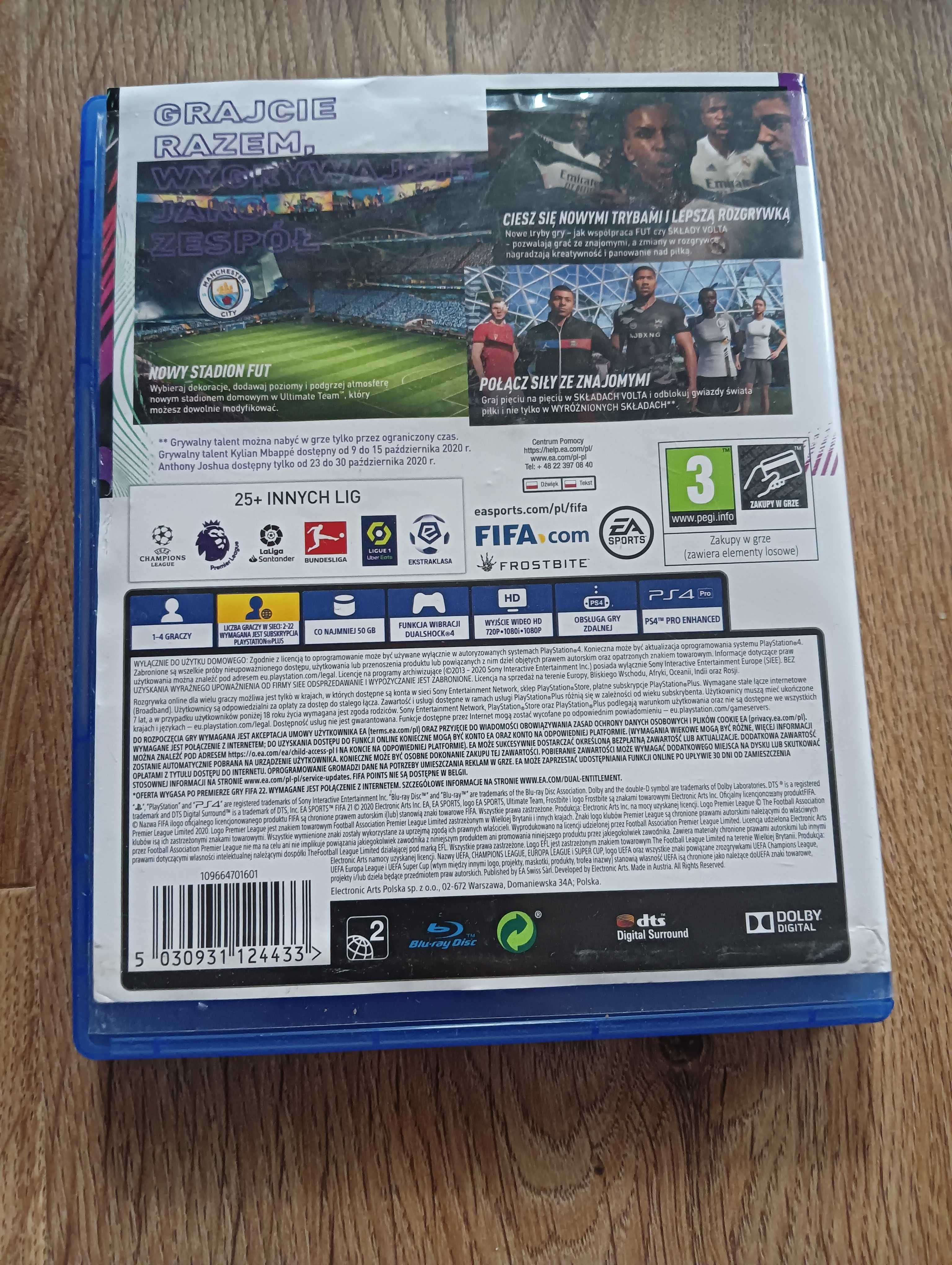 3 gry na PS4 FIFA 18 FIFA 20 i FIFA 21