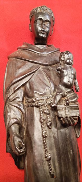 Grande Escultura do Sto António, madeira maciça, séc XIX
