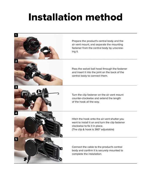 Магнитный автодержатель Ringke Qi2 Peltier Magnetic Car Charger Mount