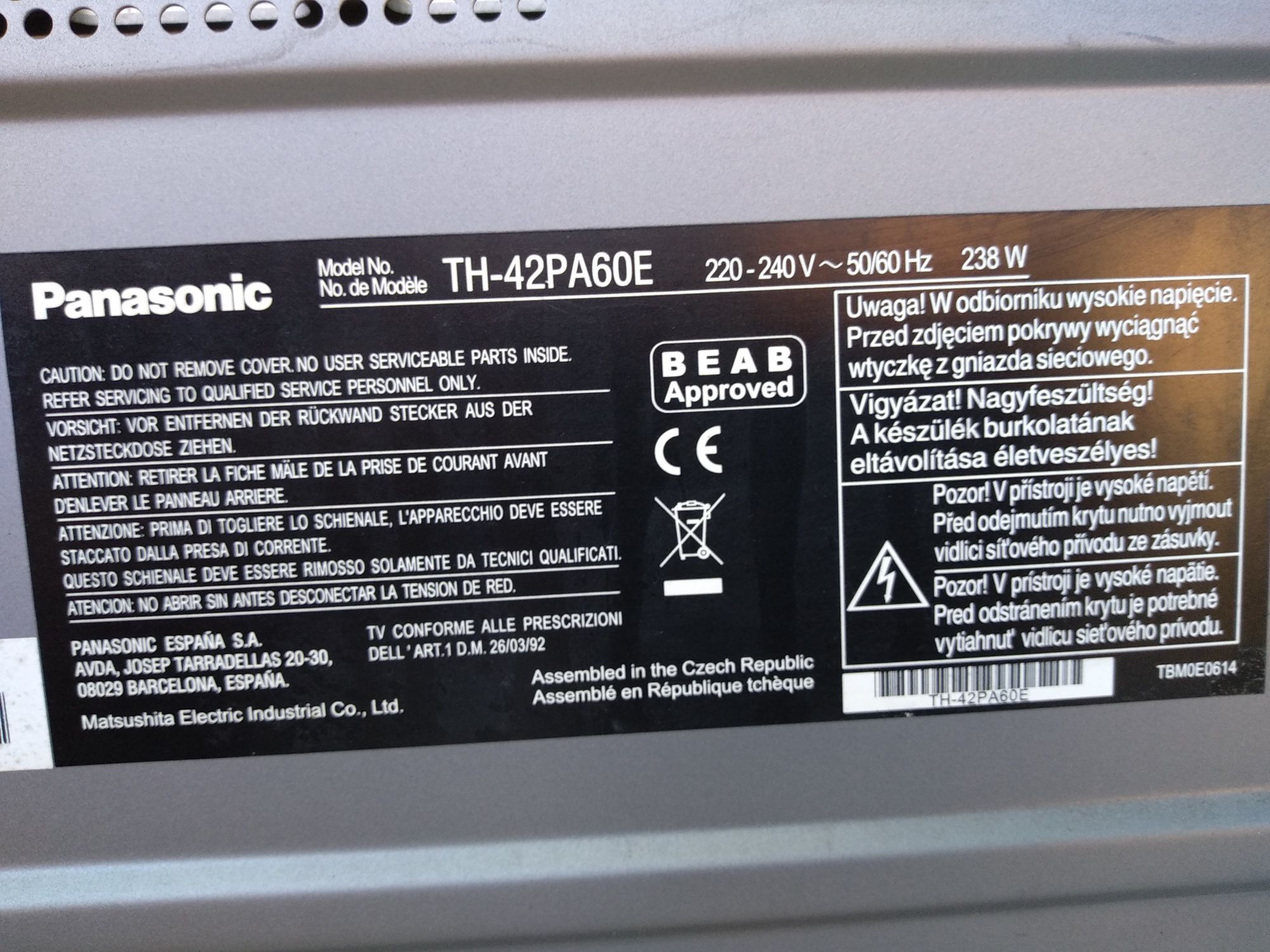 Telewizor Panasonic 42"(naprawa*części)