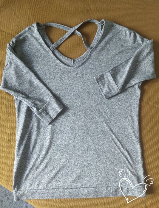 Bluzka szara S M #stylsportowy #stylelegancki rękaw 3/4