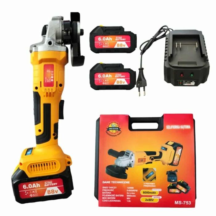 Kątówka akumulatorowa, szlifierka