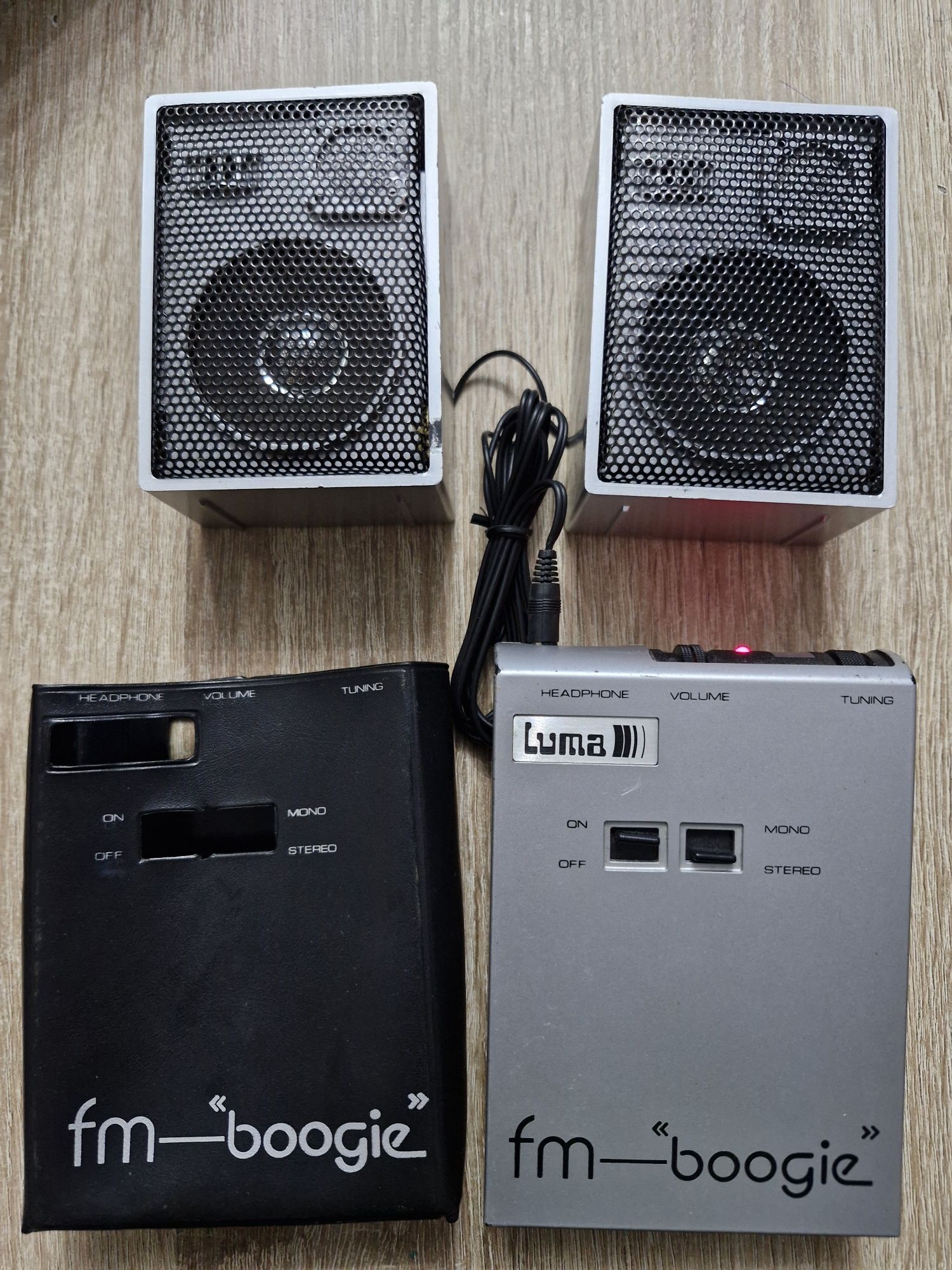 Radio kieszonkowe Luma fm "Boogie"  + głośniczki Vintage