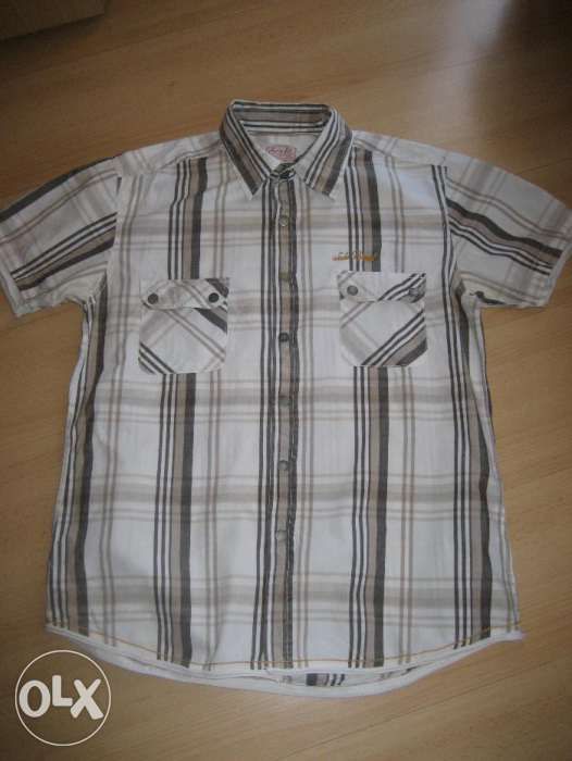 sportowa koszula w kratę na zatrzaski M