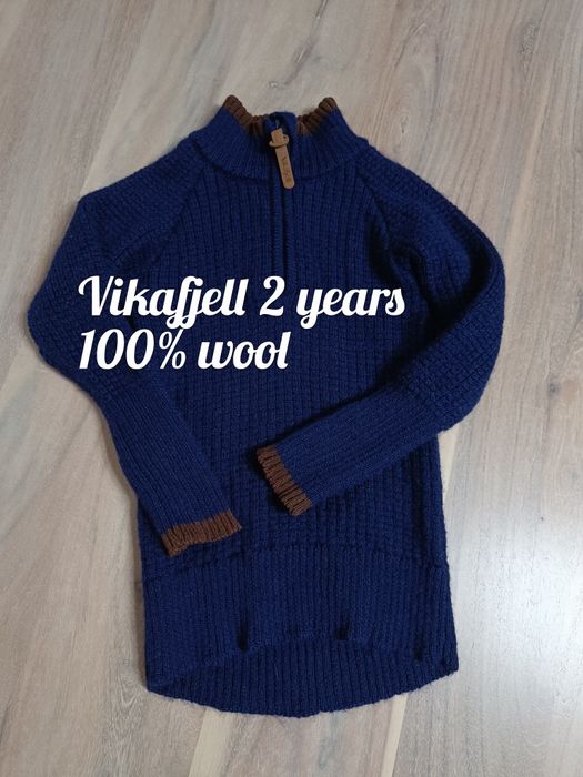 Vikafjell gruby wełniany sweter wool 2 lata