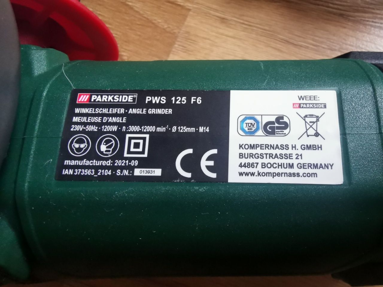 Болгарка parkside pws 125 f6