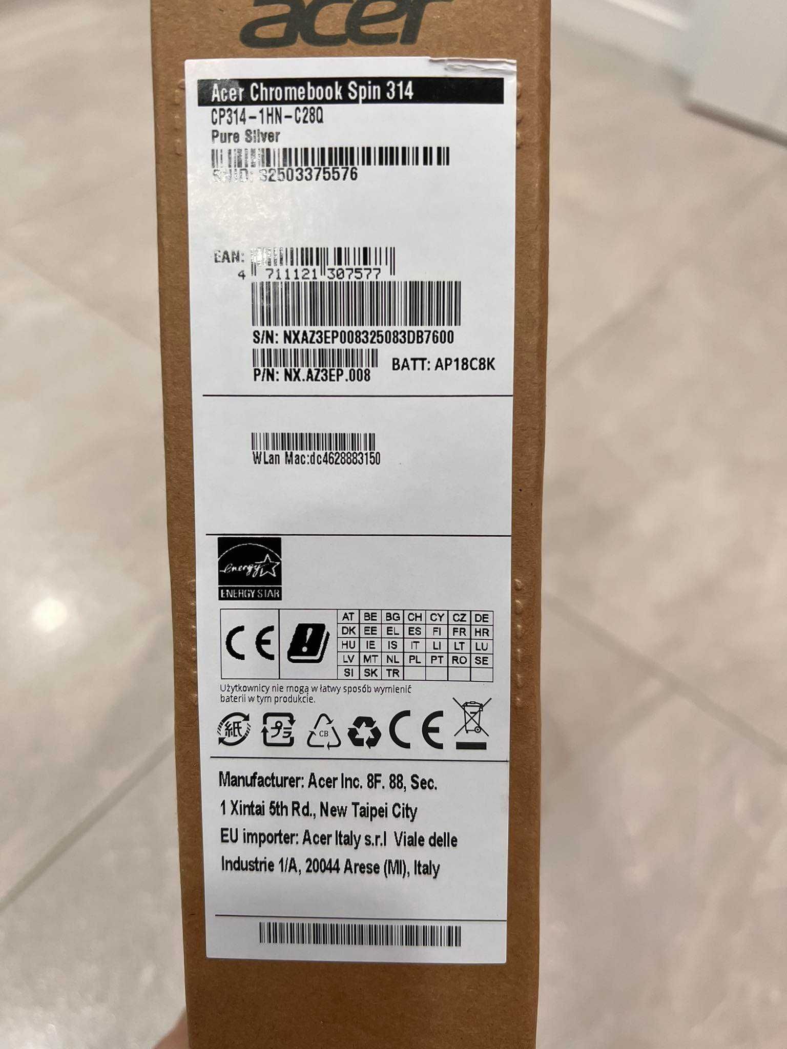 Acer Chromebook Spin 314 z 14" ekran dotykowy 8/64GB