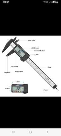 Штангенциркуль, электронный дисплей L=150mm,точность 0.1мм.