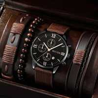 Idealny elegancki prezent prawdziwego mężczyzny- zegarek + branzoletki
