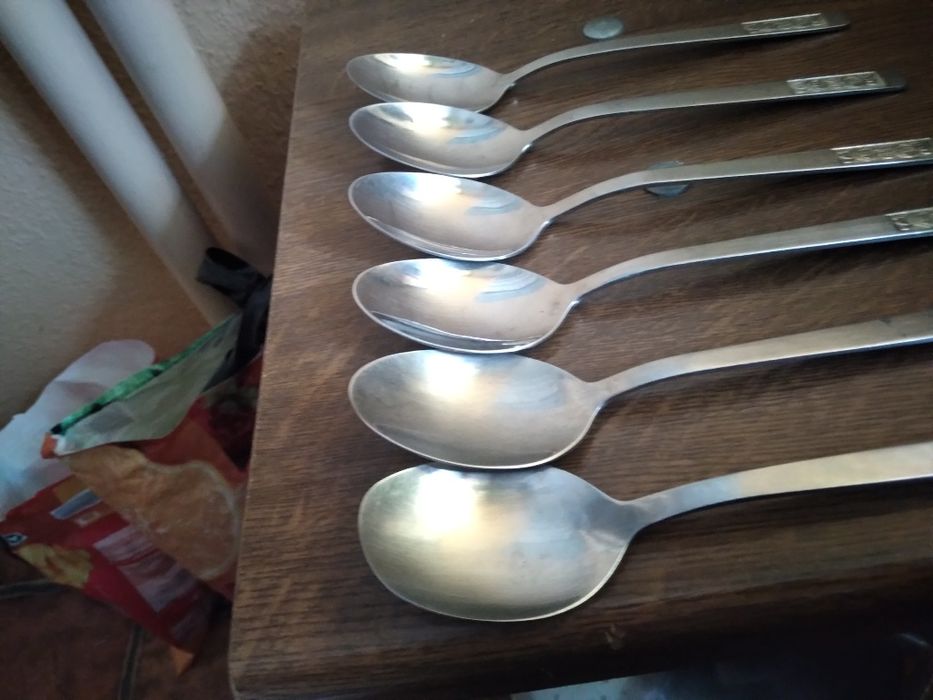 6 łyżek stołowych Gerlach wzór Róże Prl