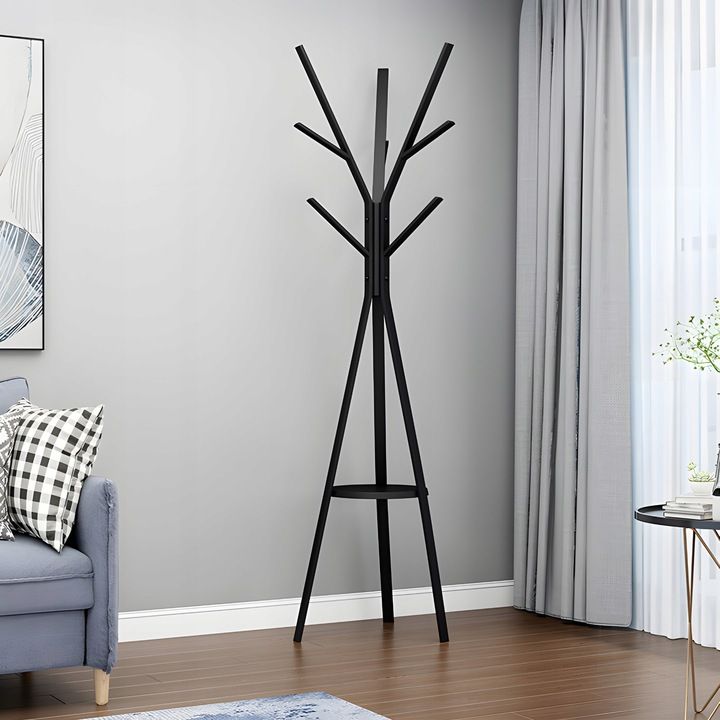 Wieszak Na Ubrania Stojący Podłogowy Metalowy Czarny Loft 180 Cm