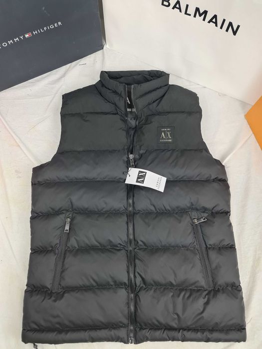 Kamizelka ultra premium armani exchange bezrękawnik czarna logowana
