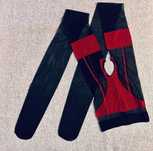468/ Rajstopy S/M 30 den open crotch czarno czerwony świecąca lycra