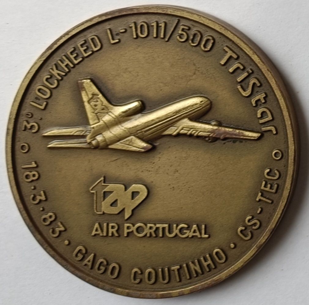Medalhas comemorativas TAP dos primeiros Lockheed L-1011/500 TriStar