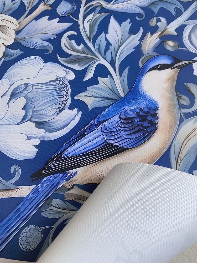 Gobelin na płótnie/Obrazek/William Morris/Bird Blue
