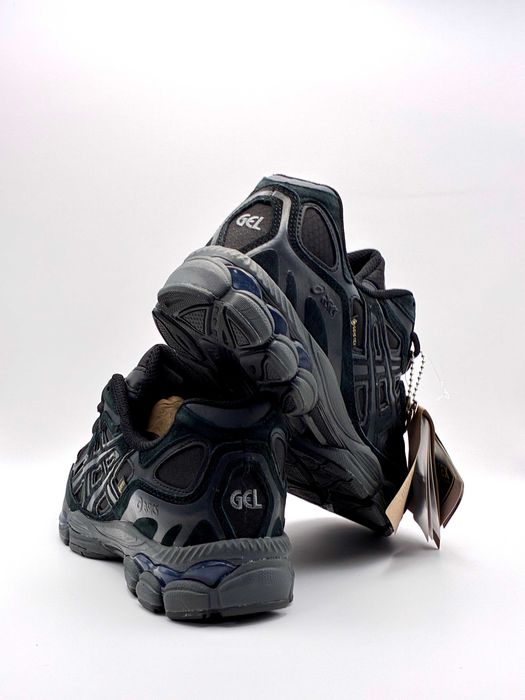 Кросівки зимні чоловічі термо асікс чорні замшеві фліс гортекс asics