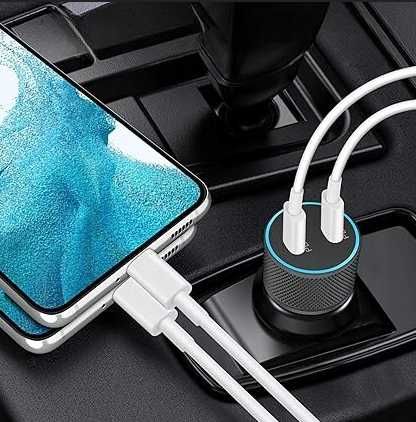Ładowarka samochodowa Mataumahi z 2 portami USB-C szybkie ładowanie