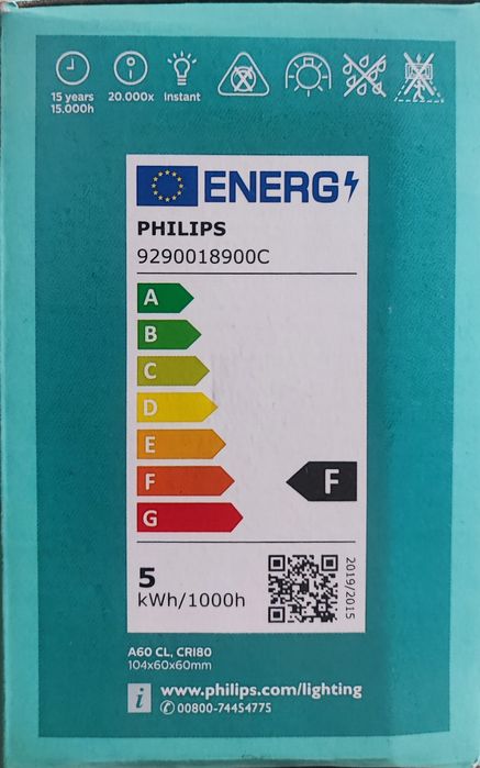 Żarówki Philips led 4.3w 2700k e27
