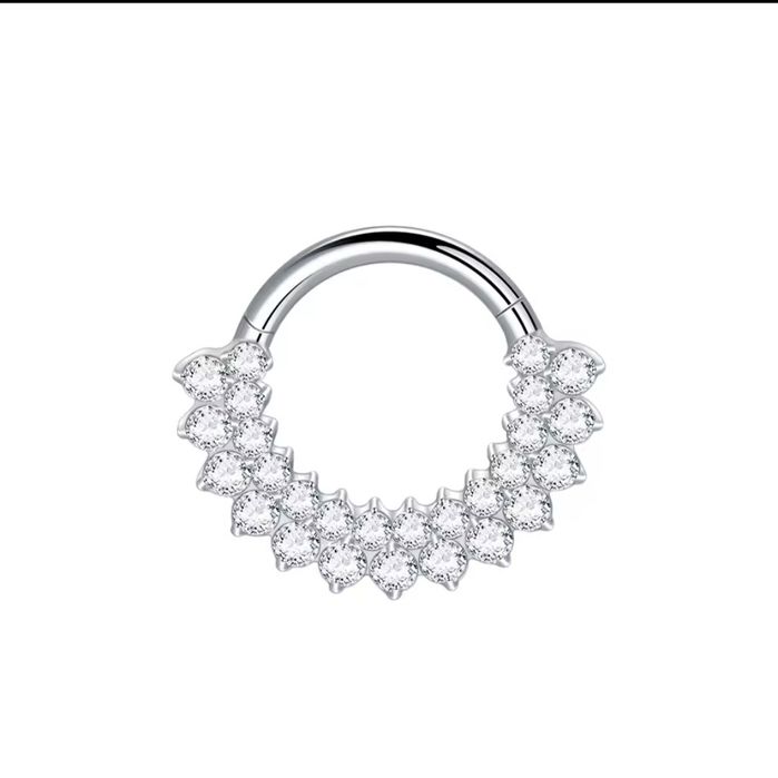 Титановий клікер для пірсингу - королівське сяйво фіанітів