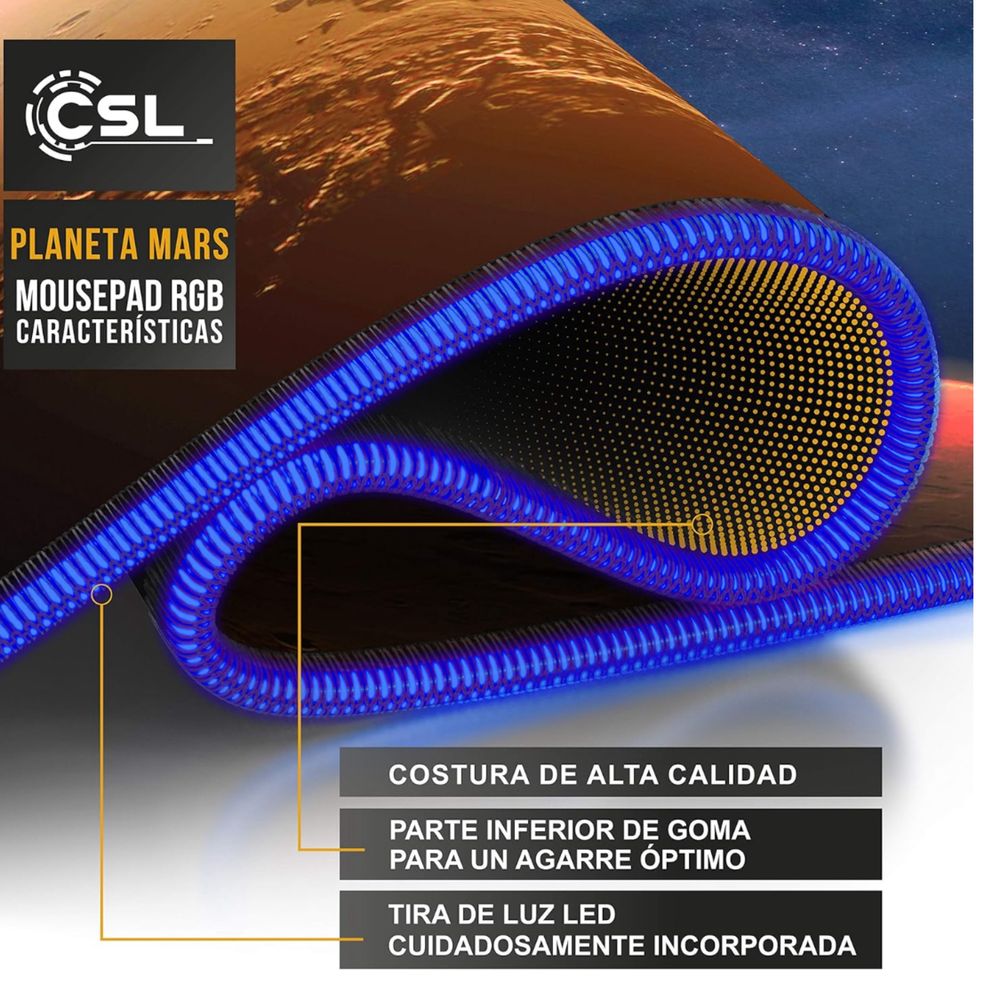 Podkładka pod mysz do gier RGB CSL  - Podkładka pod mysz 800 x 300 mm