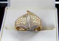 Złoty ażurowy pierścionek z cyrkoniami złoto pr. 585 roz. 17 2,94 g