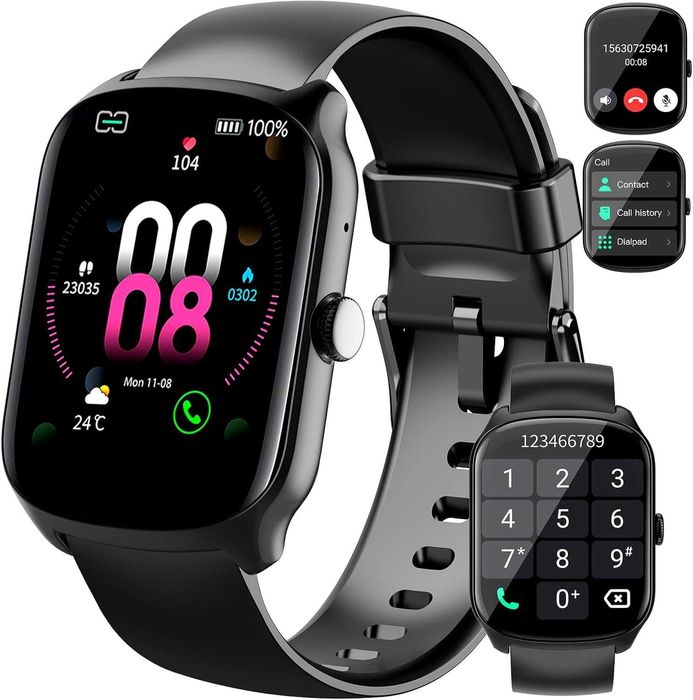 Smartwatch zegarek fitness z +110 trybami sportowymi czarny