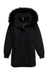 SUPERDRY kurtka parka zimowa 40 42 wełna czarna gothic all black cyber