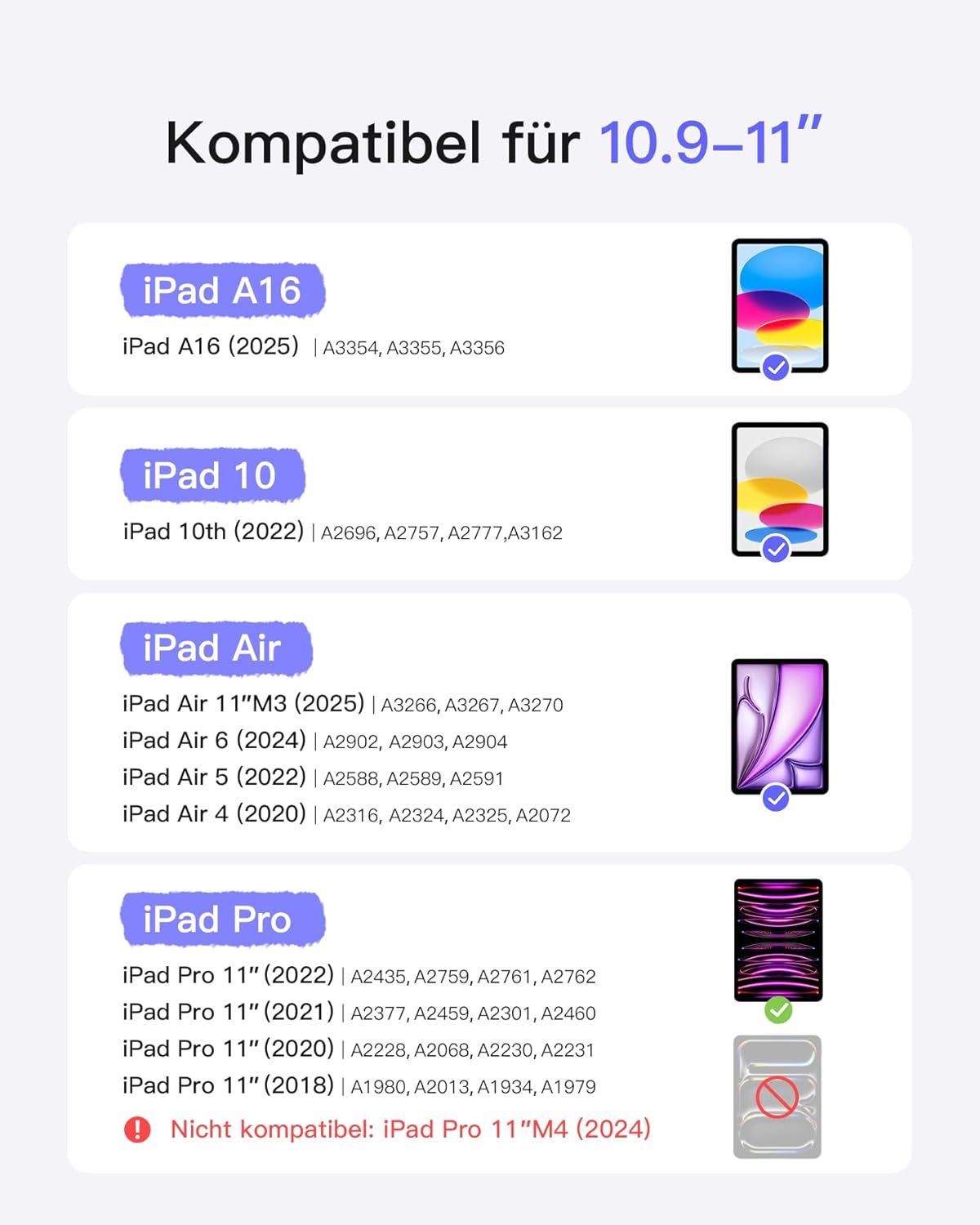 Etui Inateck iPad 10 generacji z klawiaturą, do iPada 11 generacji