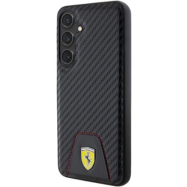 Etui Ferrari Carbon Stitched Bottom na Samsung Galaxy S24+ - czarne