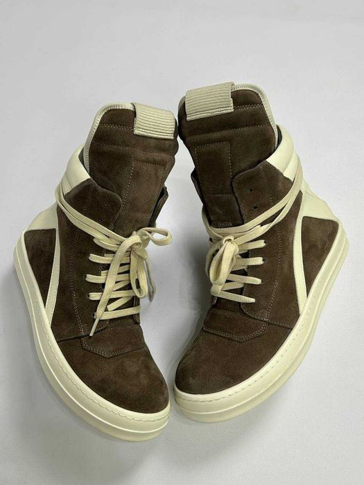 Rick Owens Geobasket Ramones jumbo laces коричневі кеди opium archive