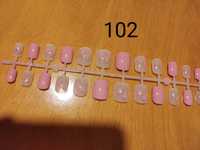 Nowe tipsy na patyku 102 zestaw tipsów sztuczne paznokcie z połyskiem