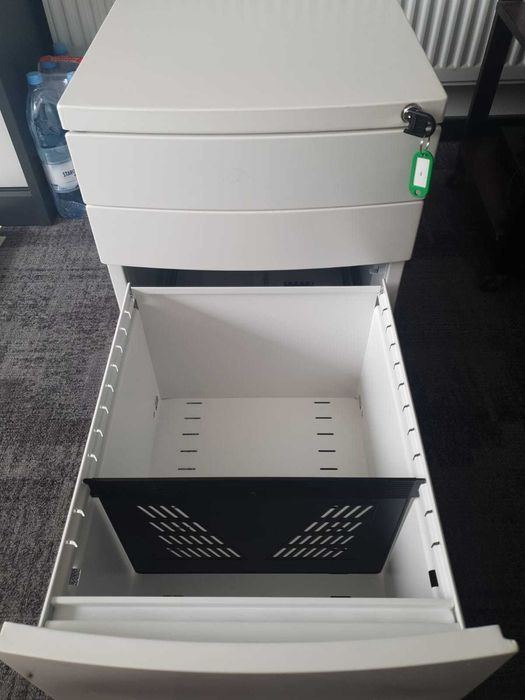 Kontenerek mobilny z szufladami na klucz BIUROWY BIAŁY