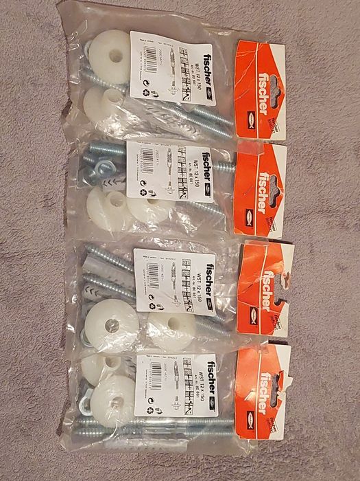 4kpl. Fischer WST 12 X 150 kołki zestaw do umywalki