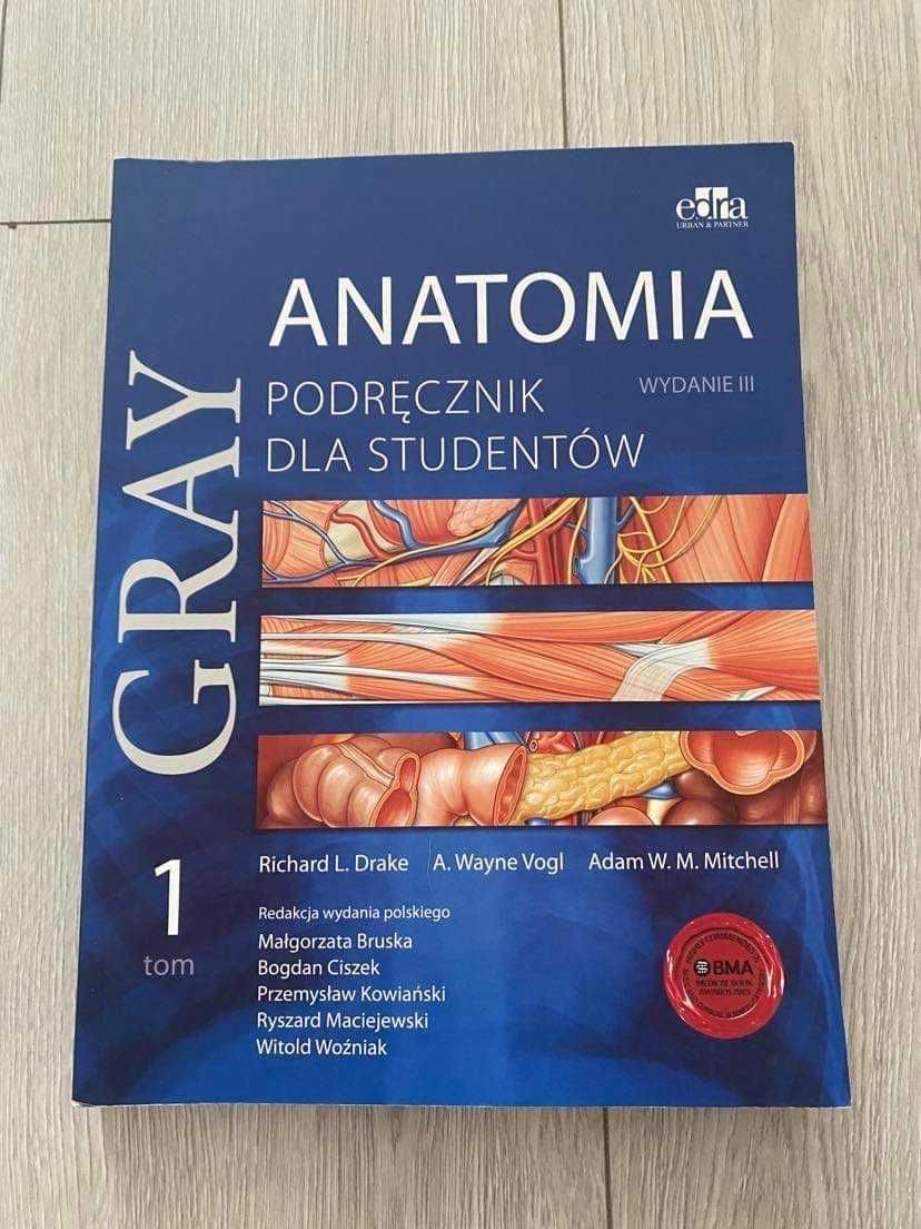 Anatomia Gray 1-3. Stan bardzo dobry